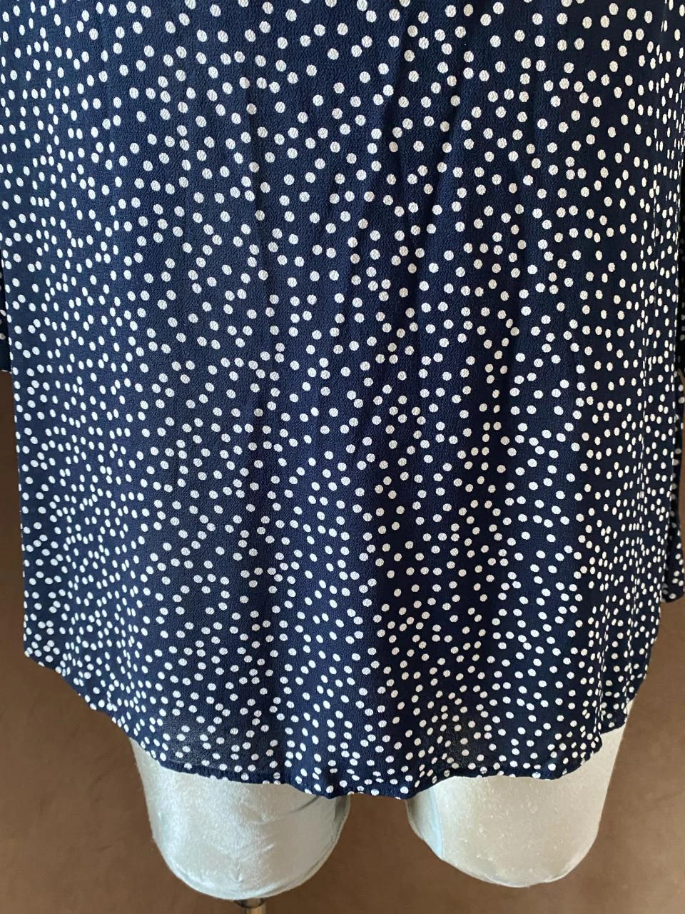 Sud Express Tornaline blouse size 38 navy blue with white polka dots – fluid 100% viscose – photo 4